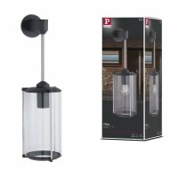 Outdoor 230V Wandleuchte IP44 E27 Klarglas/Grau ohne LM