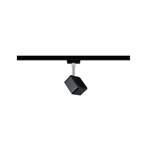 URail Spot Cube 1x8W schwarz matt/chrom 230V Metall 4000K dimmbar