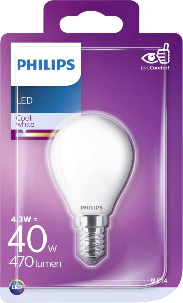 10x Tropfen LED Leuchtmittel 4000 Kelvin Neutralweiß 4,3W wie 40W 470 Lumen E14 Fassung