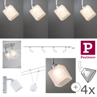 4 x Paulmann Lampenschirm Öffnung ca. 3,3 cm Quad Satin eckig Glas Ersatzglas, Schirm, Ersatzschirm