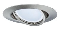 TIP Einbauleuchten 9er Set rund schwenkbar LED 3-Stufen-dimmbar 9x4,8W 475 lumen 230V 51mm Eisen gebürstet/Metall