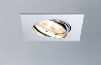 9x 5W Paulmann Einbauleuchten Set Coin Satin eckig schwenkbar inkl Mili LED 3000K, 51mm Chrom/Alu Zink Silber Einbau Warmweiss