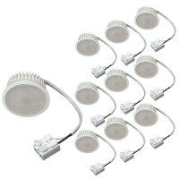 9x 5W Paulmann Einbauleuchten Set Coin Satin eckig schwenkbar inkl Mili LED 3000K, 51mm Chrom/Alu Zink Silber Einbau Warmweiss