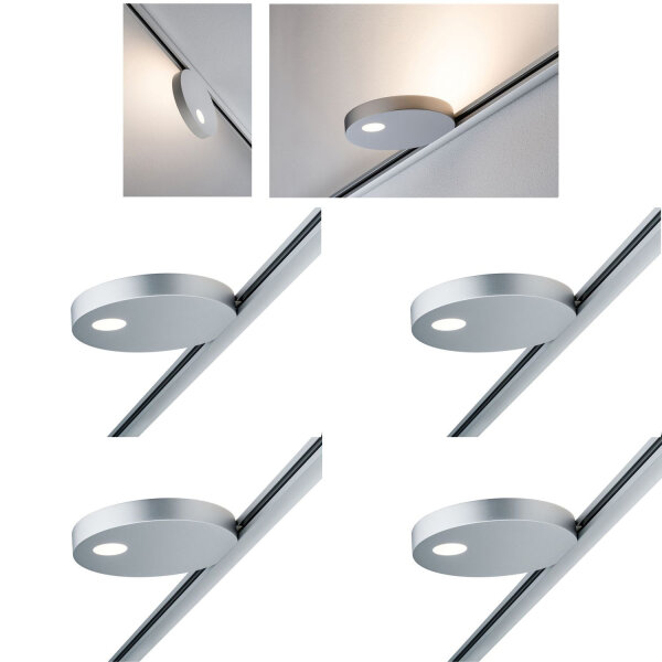 4er Set -  Paulmann URail Spot Uplight Salto 16W Chrom matt 230V Metall