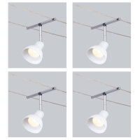 Paulmann Halogen Seilspot 4er Set 35W Chrom Glas...