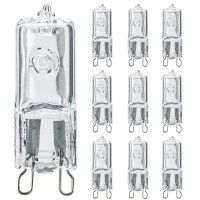 10er Set G9 Halogen Leuchmittel 40W 370 Lumen 2800K...