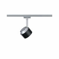 Paulmann URail LED Schienenspot Pane Einzelspot 400 lumen 7,4W 2700K dimmbar 230V Schwarz Chrom matt 95374 entspricht 50W Licht