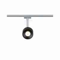 Paulmann URail LED Schienenspot Pane Einzelspot 400 lumen 7,4W 2700K dimmbar 230V Schwarz Chrom matt 95374 entspricht 50W Licht