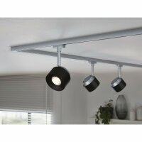 Paulmann URail LED Schienenspot Pane Einzelspot 400 lumen 7,4W 2700K dimmbar 230V Schwarz Chrom matt 95374 entspricht 50W Licht