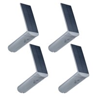 4x Outdoor Solar Wandleuchte Ilias IP44 3000K 100 lumen Bewegungsmelder Alugrey
