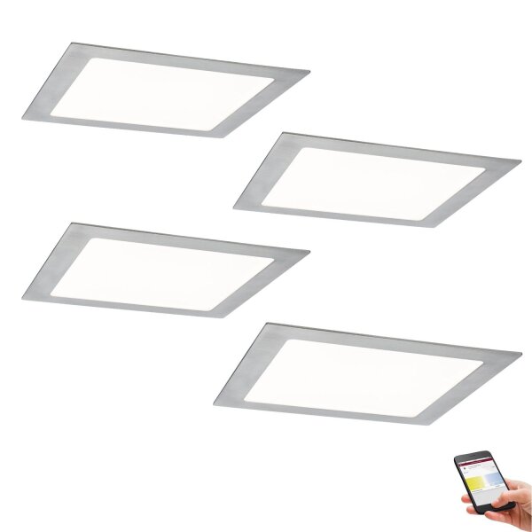 4er Set LED Einbau Panel 13,5W SmartPanel Bluetooth 2700K Warmweiß bis 6500K Tageslichtweiß Einbauleuchten 1000lm Eisen