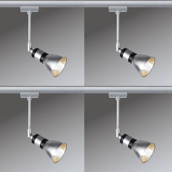 4er Set Paulmann URail Schienensystem Spot Amfortas inkl. 2,5 W LEDs G9 230V Metall 250 Lumen 2700K Raumlicht ergibt 25W Licht