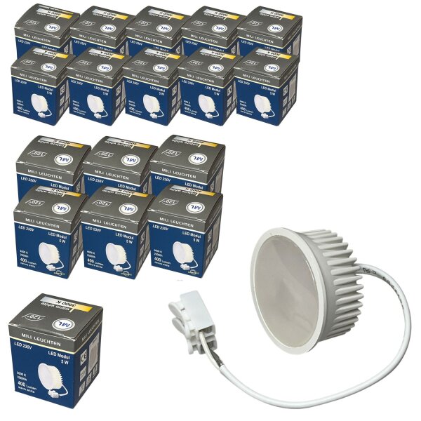 LED Modul für Einbauspots Flach 5W ergibt 40W 400 Lumen 120° Abstrahlwinkel 3000K-4000K Set dimmbar
