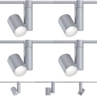 4er Set Paulmann 95545.04 URail LED 2770lm Spot Zeuz Chrom matt 33W 39°Abstrahlwinkel 4000 Kelvin dimmbar Neutralweiß