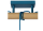 LUCIDE POLA Pendelleuchte 3x E27 Blau / Holz