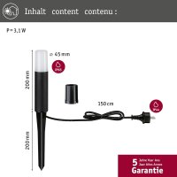 Paulmann LED Poller Außenleuchte Flarea IP65 3,1W Schwarz Aluminium 3000K 20-60cm