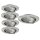 Paulmann Premium Einbauleuchten Set Power Flood LED 5x3W 15VA 230V 83mm Eisen gebürstet/Alu Zink