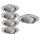Paulmann Premium Einbauleuchten Set Power Flood LED 5x3W 15VA 230V 83mm Eisen gebürstet/Alu Zink