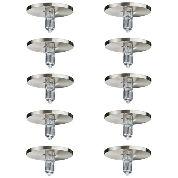 Nice Price Einbauleuchten Set Sternenhimmel 10x10W 105VA 230/12V G4 40mm Eisen gebürstet/Metall